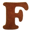 Leather alphabet. Leather textured letter F Leather alphabet. Leather textured letter F