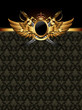 ornate golden frame with sabers