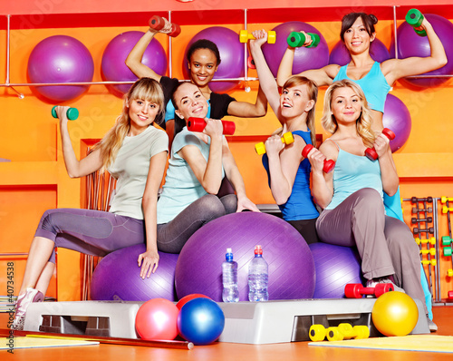 Photo: Women in aerobics class. Women in aerobics class.