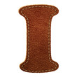 Leather alphabet. Leather textured letter I Leather alphabet. Leather textured letter I