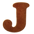 Leather alphabet. Leather textured letter J Leather alphabet. Leather textured letter J