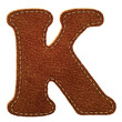 Leather alphabet. Leather textured letter K Leather alphabet. Leather textured letter K