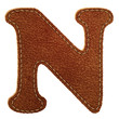 Leather alphabet. Leather textured letter N Leather alphabet. Leather textured letter N