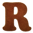 Leather alphabet. Leather textured letter R Leather alphabet. Leather textured letter R