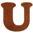 Leather alphabet. Leather textured letter U Leather alphabet. Leather textured letter U