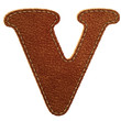 Leather alphabet. Leather textured letter V Leather alphabet. Leather textured letter V
