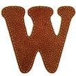 Leather alphabet. Leather textured letter W Leather alphabet. Leather textured letter W