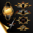 Vector: set of ornamental golden labels set of ornamental golden labels