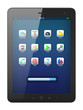 Beautiful black tablet pc on white background