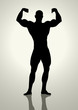 Silhouette illustration of a bodybuilder