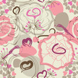 Retro floral seamless pattern with birds Retro floral seamless pattern with birds