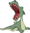 Kind green dragon. Cartoon