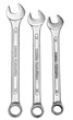 Three Chrome Vanadium spanners with clipping path
