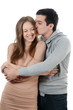 Beautiful young pair on white background Beautiful young pair on white background