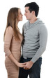 Beautiful young pair on white background