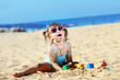 Child playing at the beach
