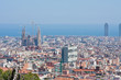 Panoramic view of Barcelona city, Spain.