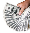 Dollars in hands of the man