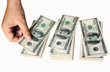 Dollars in hands of the man