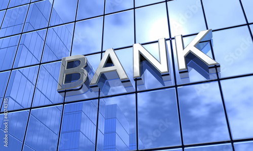 Illustration: Bank Konzept Silber Blau Bank Konzept Silber Blau