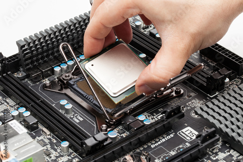 Photo: LGA 2011 Socket on a mainboard LGA 2011 Socket on a mainboard
