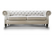 white Luxurious sofa isolated on white background, front view.