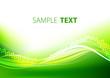 Vector: Abstract green background with light wave Abstract green background with light wave