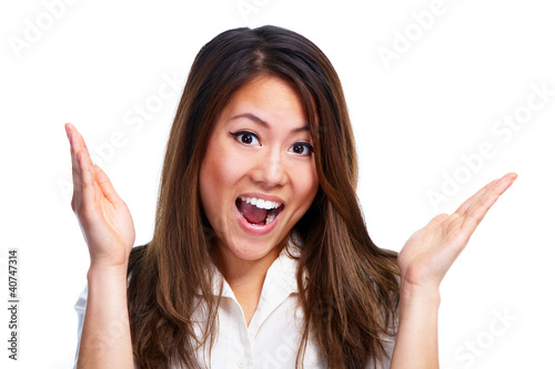 Photo: Happy business woman. Happy business woman.