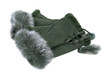 Fur-Trimmed Fingerless Gloves