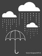 White Cloud with Rain drop on umbrella