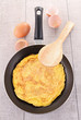 canvas print picture - omelette in pan