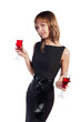 Young woman with a red wine