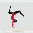 Greek art stylized arm-balanced gymnast woman