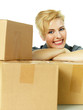 Woman at work is happy with her output