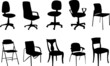 Chairs silhouette collection - vector Chairs silhouette collection - vector