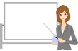 ビジネスウーマンとホワイトボード