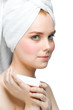 Woman with soap on her palm Woman with soap on her palm