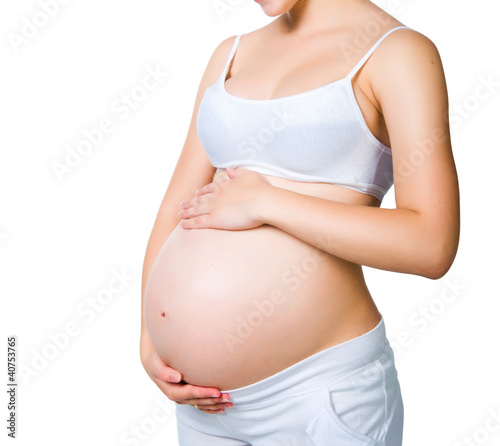 Foto: pregnant woman holding piggy bank pregnant woman holding piggy bank