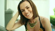 Video: Portrait of beautiful smiling woman outdoor, steadicam shot Portrait of beautiful smiling woman outdoor, steadicam shot