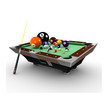 3d deformed Billiards pool table with balls,chalk and cue-stick 3d deformed Billiards pool table with balls,chalk and cue-stick
