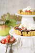 Photo: Cakes with chocolate, pears and whipped cream Cakes with chocolate, pears and whipped cream