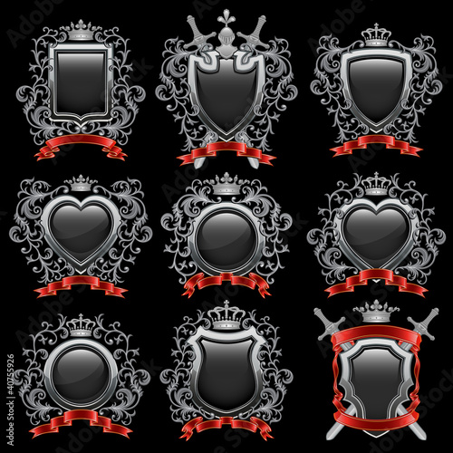 Vector: Coat of arms set Coat of arms set