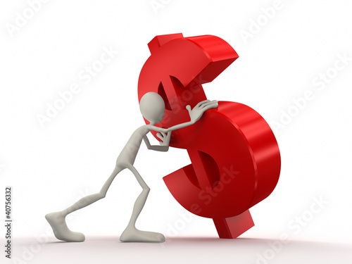 Illustration: person brings up dollar person brings up dollar