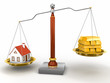 House on balance scale