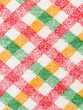 fabric in a red, yellow, green and white cell