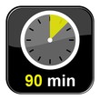 Glossy Button schwarz - Uhr: 90 Minuten Glossy Button schwarz - Uhr: 90 Minuten