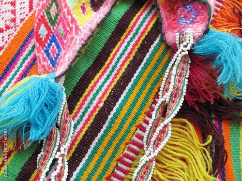 Photo: Peruvian hand made woolen fabric Peruvian hand made woolen fabric