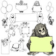 zoo wild domestic character animals design monkey sign