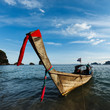 Long tail boat on beach, Thailand