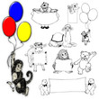 zoo wild domestic character animals design monkey balloons